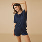 Dream Slouchy Tee Top with Shorts Lounge Set Midnight