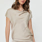 Cowl Neck Combo Blouse Champagne