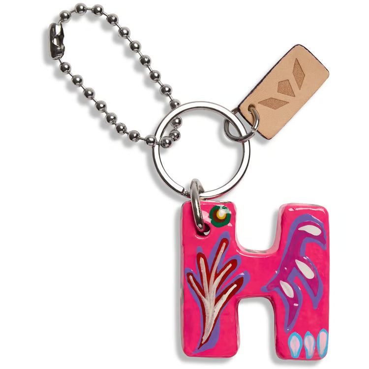 Paper Mache Alphabet Charm Pink