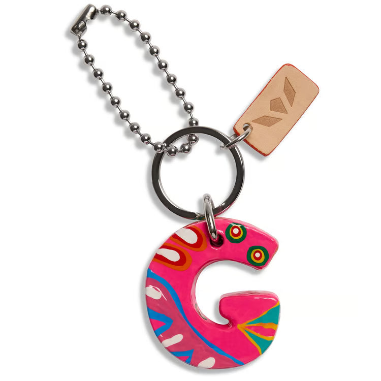 Paper Mache Alphabet Charm Pink