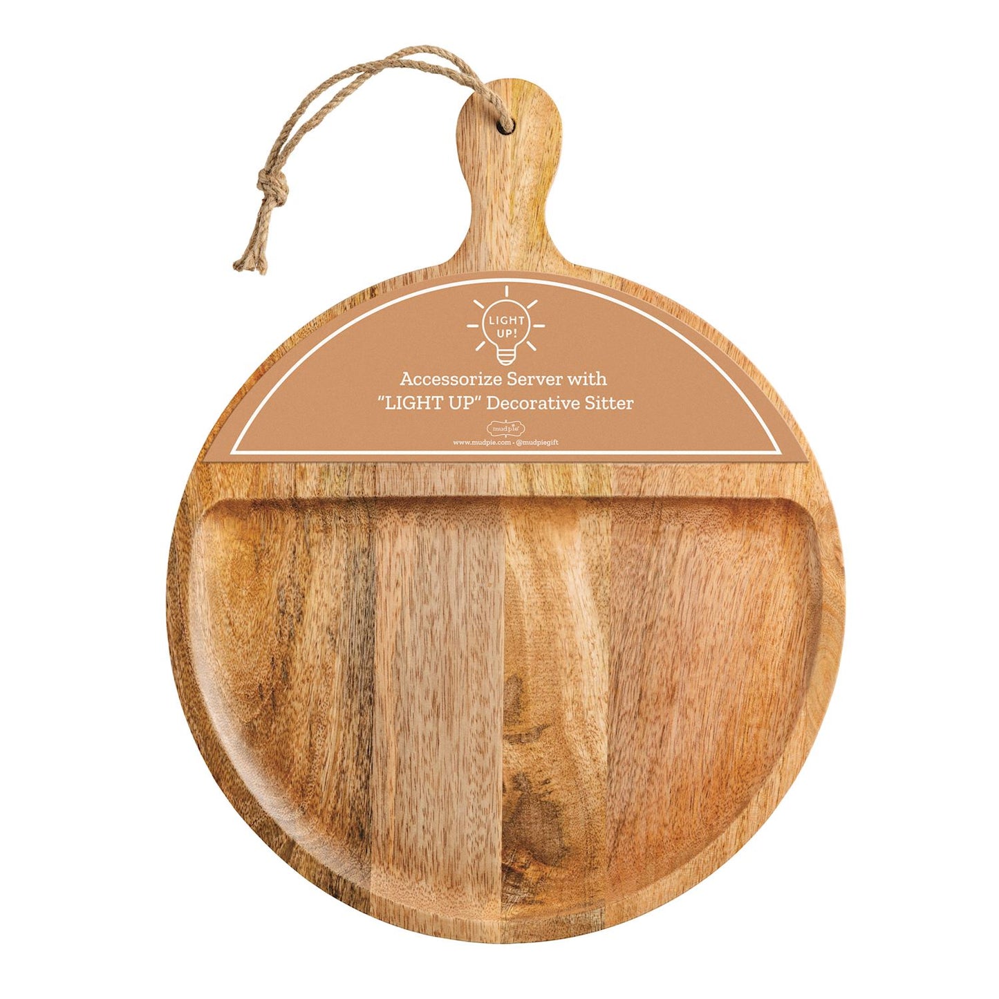 Large Light Up Sitter Round Wood Board