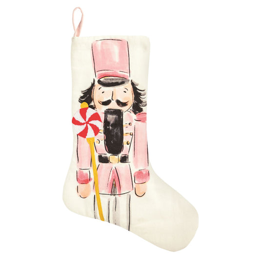 Peppermint Nutcracker Embroidered Stocking