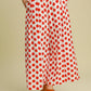 Playful Polka Dot Wide Leg Pants Red