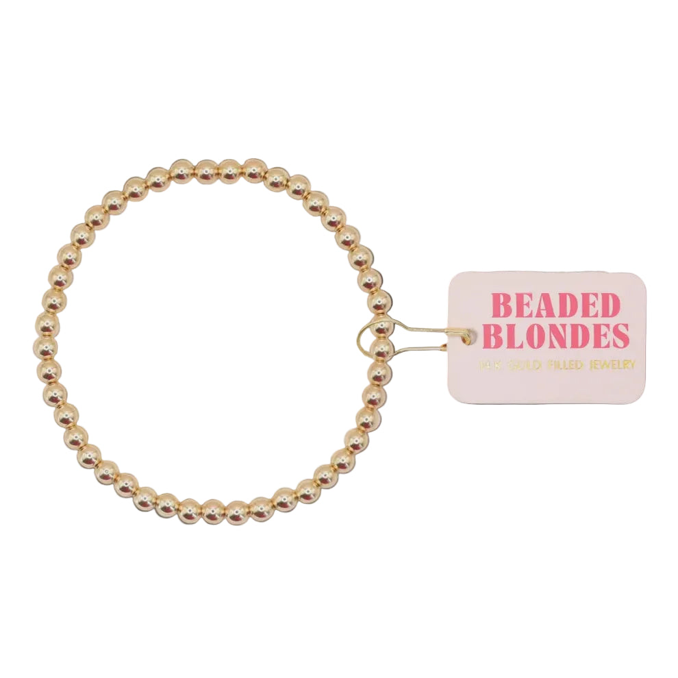 BB Gold 4MM Beaded Bracelet Extended