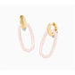 Danielle Link Earrings Gold Rose Quartz
