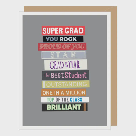 Stack of Books Graduation Card