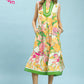 Floral Sleeveless Midi Dress Green