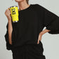 Luxeknit Round Neck Ruffle Sleeve Top Black