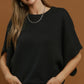 Oversized Short Sleeve Poncho Sweater Black