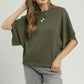 Oversized Short Sleeve Poncho Sweater Olive