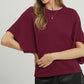 Oversized Short Sleeve Poncho Sweater Wine