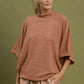 Mock Neck Dolman Sleeve Knit Top Clay