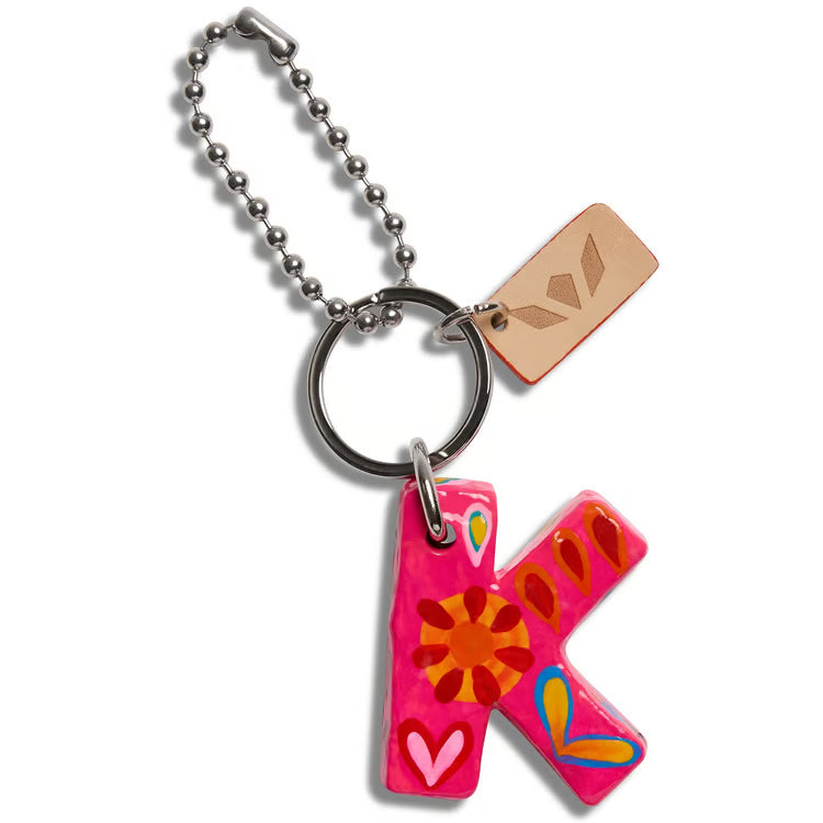 Paper Mache Alphabet Charm Pink