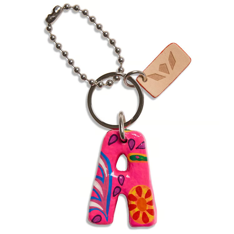 Paper Mache Alphabet Charm Pink
