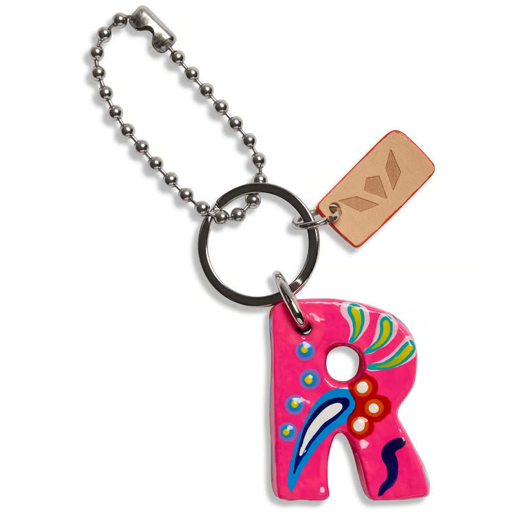 Paper Mache Alphabet Charm Pink