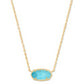 Elisa Short Pendant Necklace Gold Turquoise Magnesite