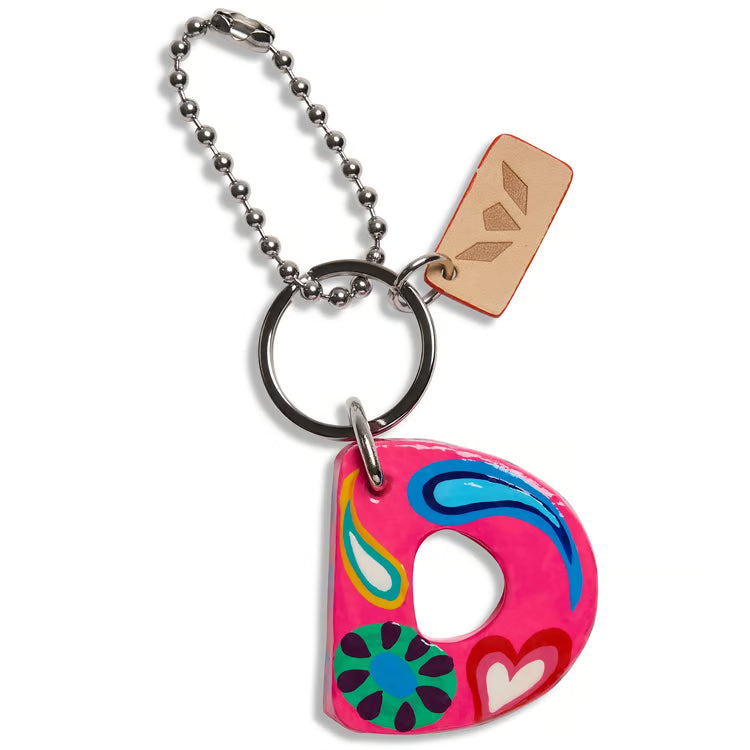 Paper Mache Alphabet Charm Pink