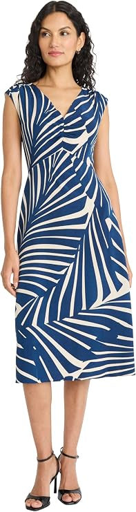 V Neck Sleeveless Midi Wrap Dress