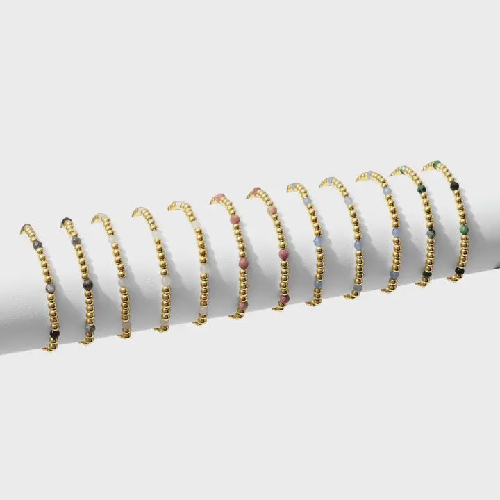 Stretch Beaded Bracelet with Stone Accents