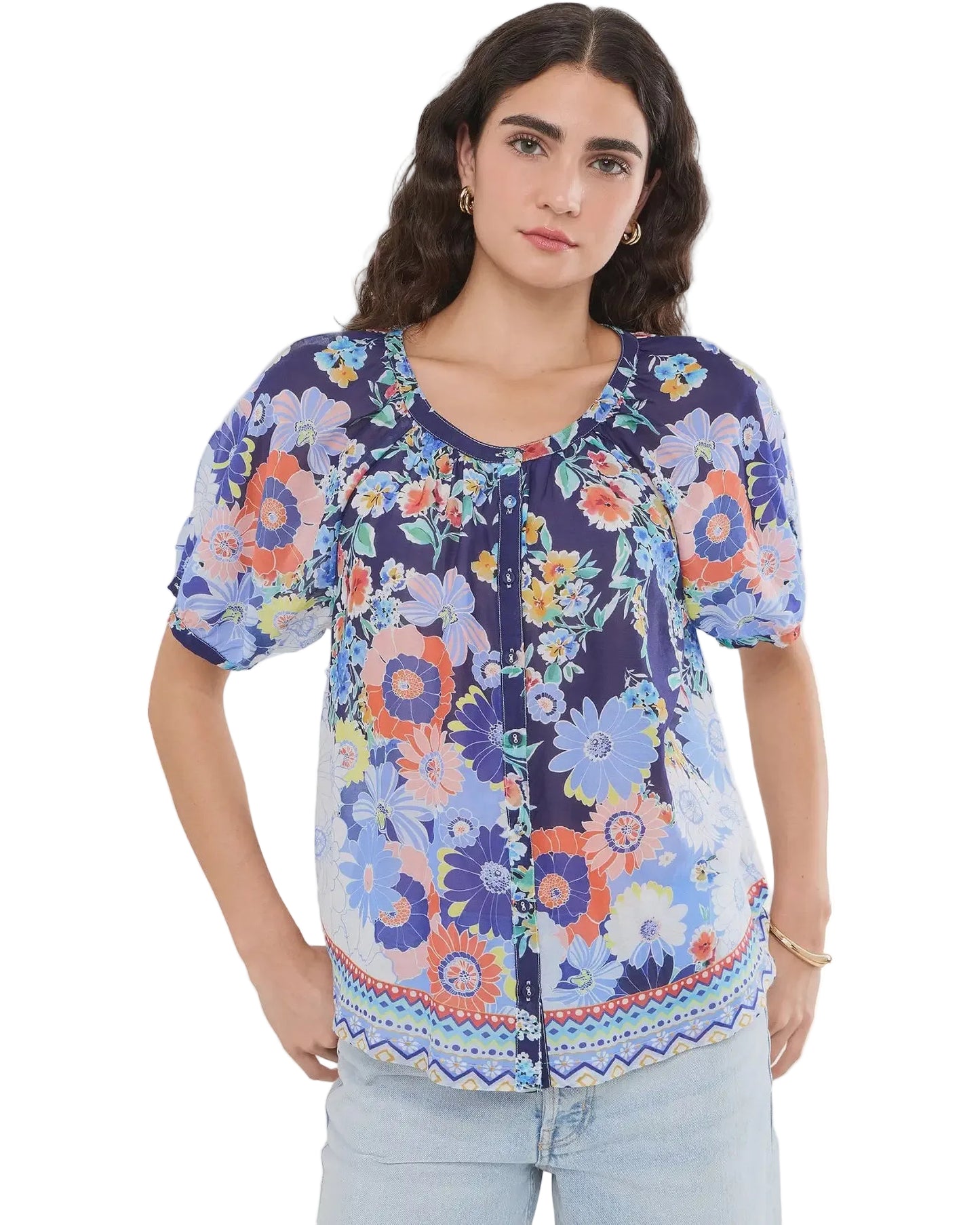 Avah Button Down Shirt Tiana Scarf