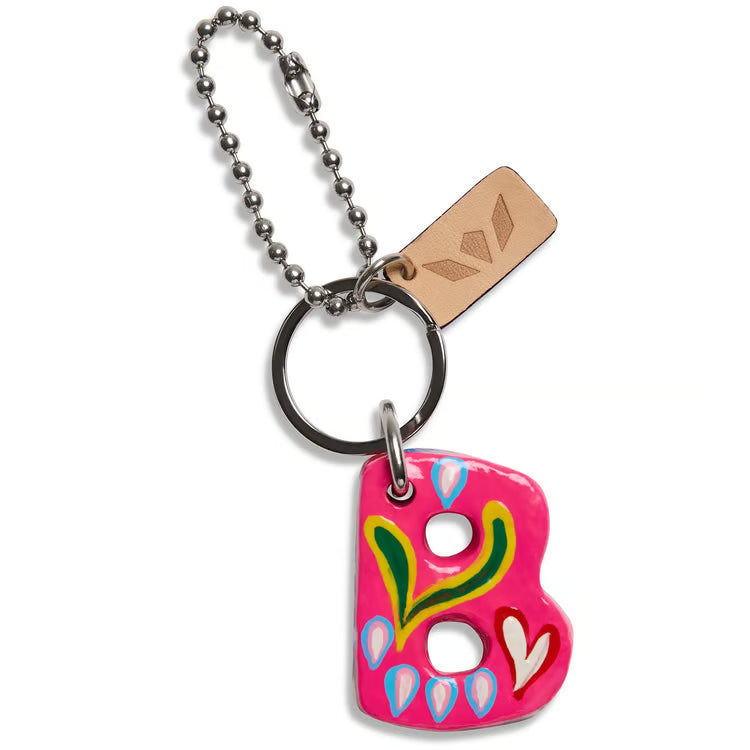 Paper Mache Alphabet Charm Pink