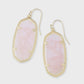 Elle Drop Earrings Gold Rose Quartz