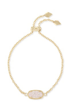 Elaina Delicate Chain Bracelet Gold Iri Drusy