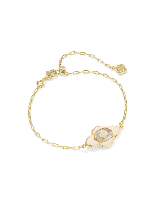 Abbie Medallion Delicate Chain Bracelet Gold Neutral Mix