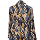 Abstract Print Tie-Neck Blouse