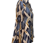 Abstract Print Tie-Neck Blouse