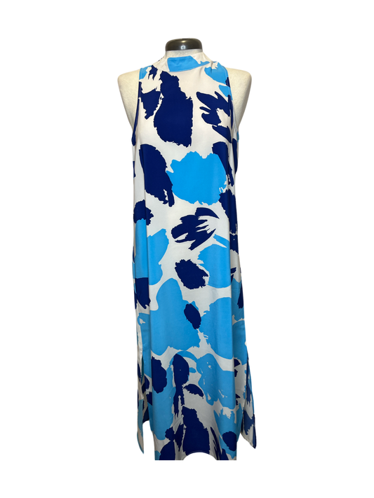 Annie Mock Neck Dress Blue