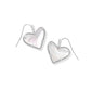 Ari Heart Statement Drop Earrings Silver Ivory MOP