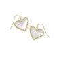 Ari Heart Statement Drop Earrings Gold Ivory MOP