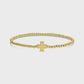 Single Gold Cross Beaded Bracelet 3mm