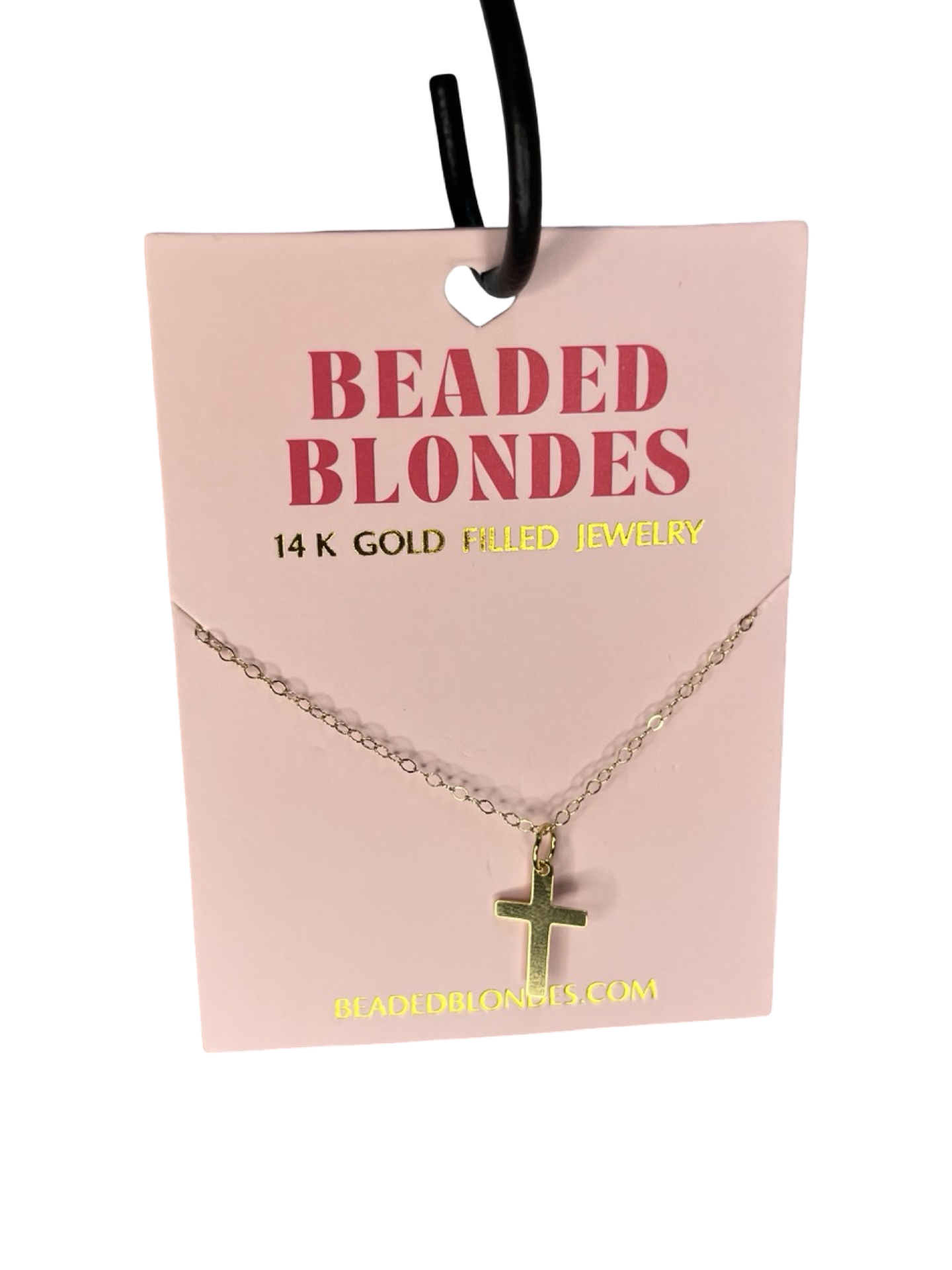 BB Cross Charm Necklace Gold