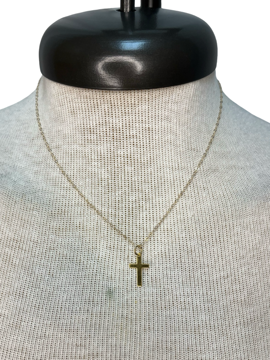 BB Cross Charm Necklace Gold