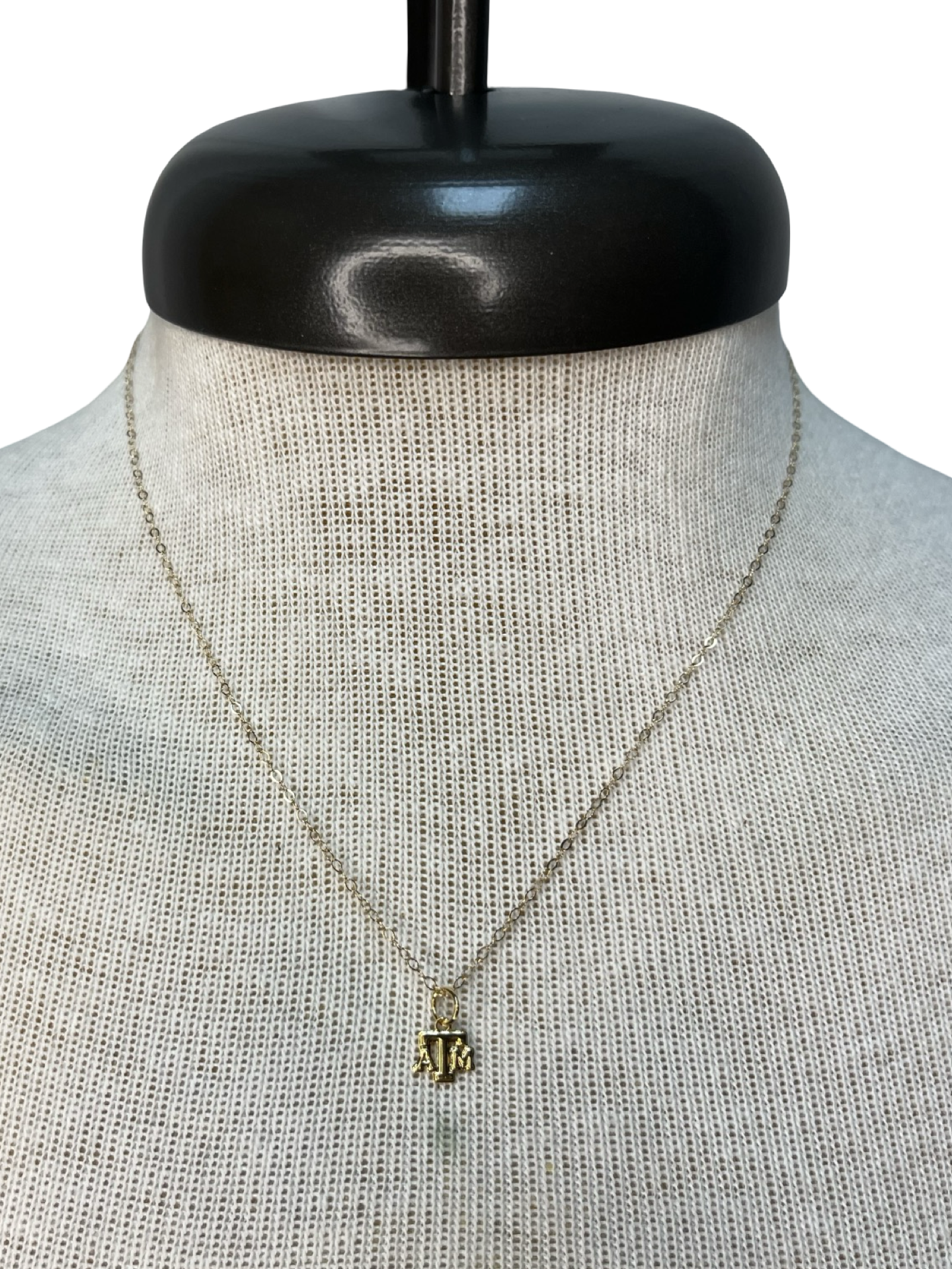 BB Texas A&M University Logo Charm Necklace Gold