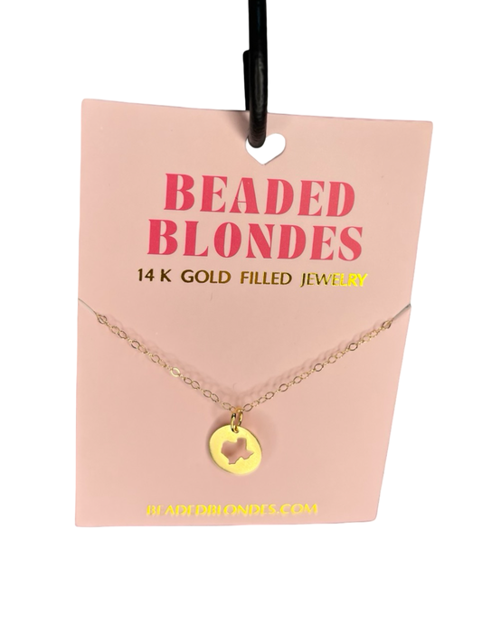 BB Texas Cutout Charm Necklace Gold