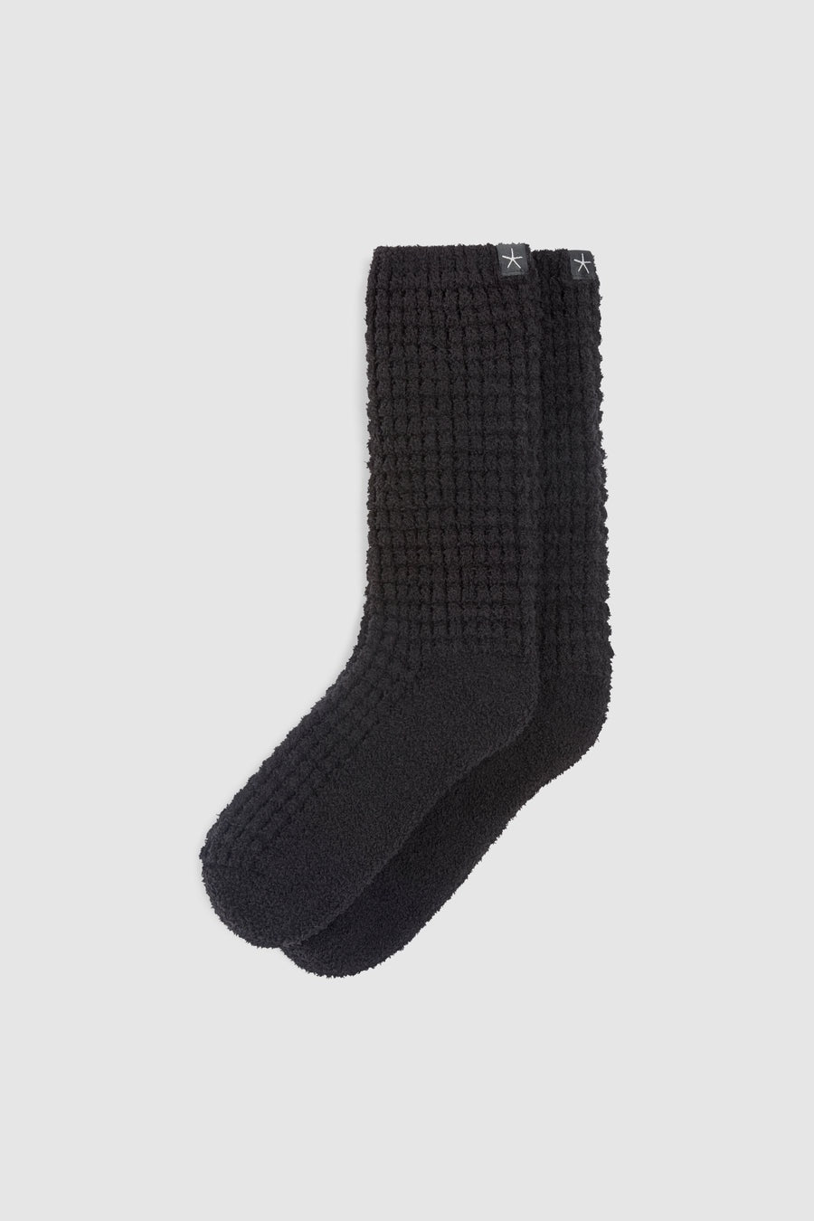 Cozy Chic Waffle Socks Black