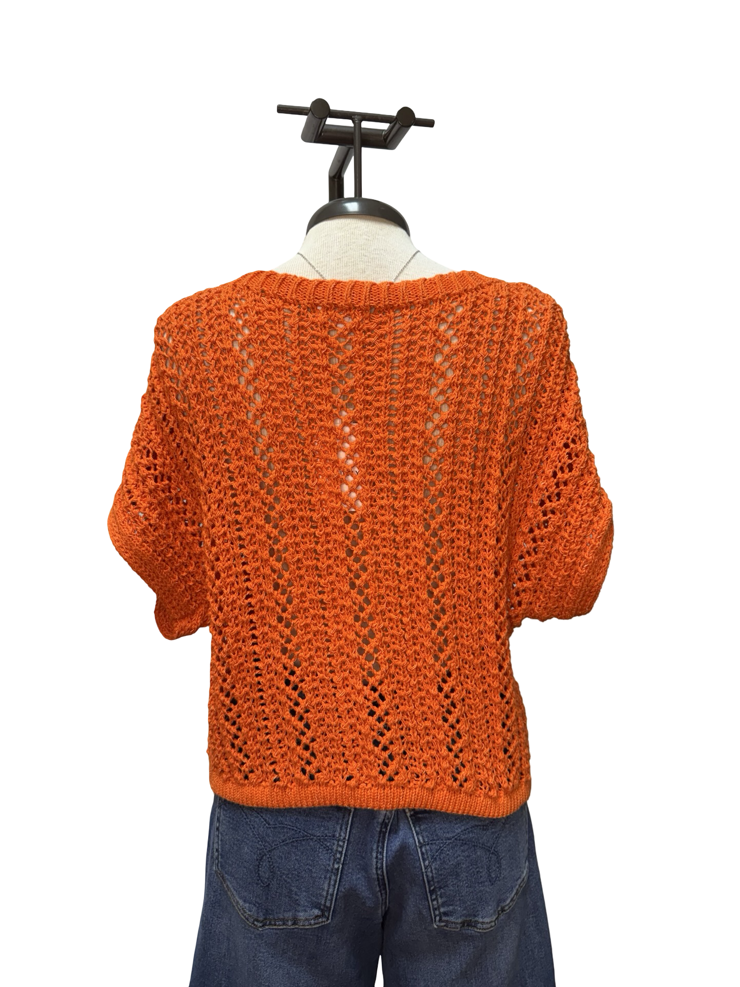 Ballast Crochet Sweater Top Tiger Lily