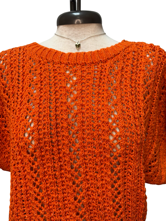 Ballast Crochet Sweater Top Tiger Lily