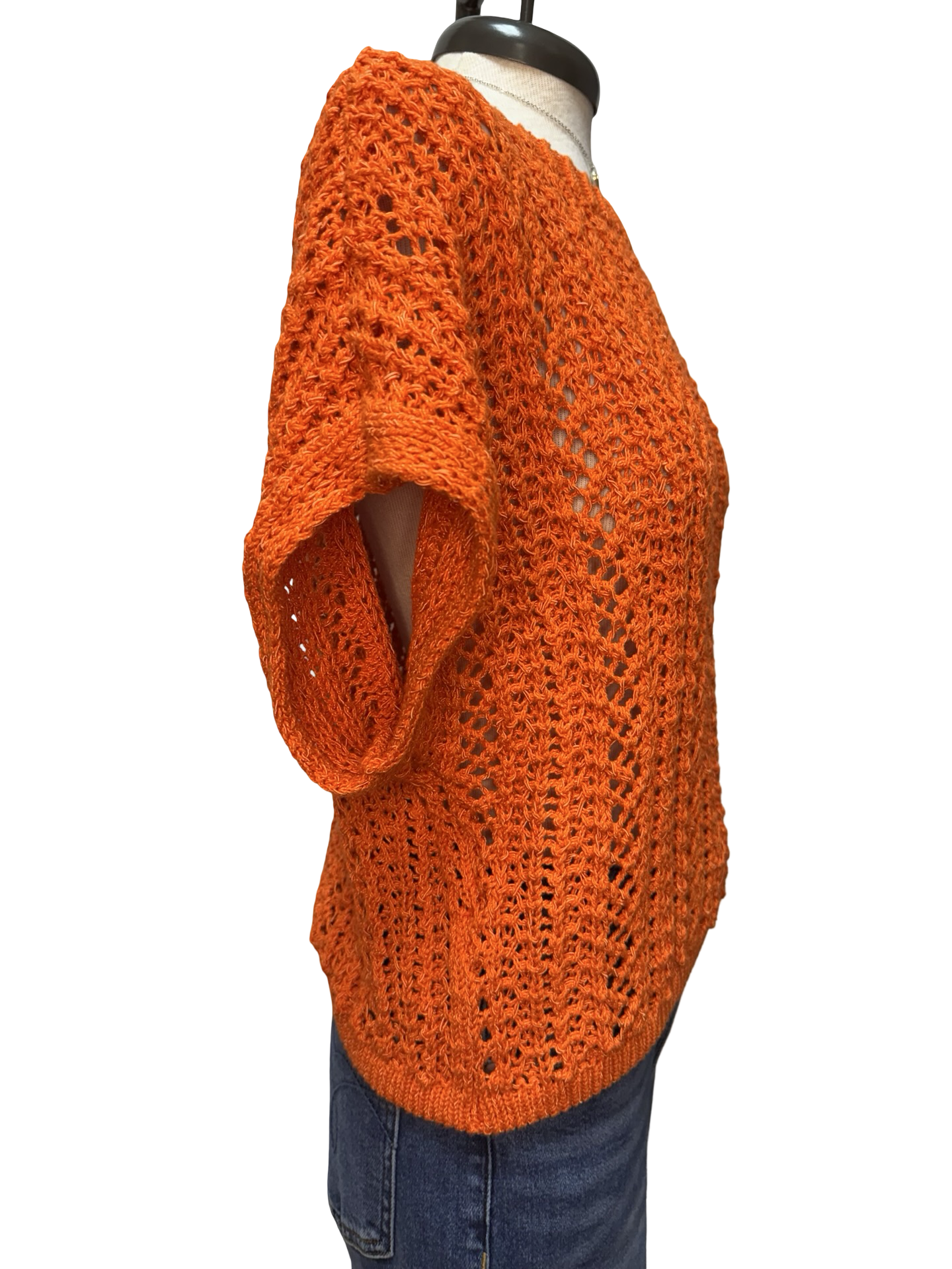Ballast Crochet Sweater Top Tiger Lily