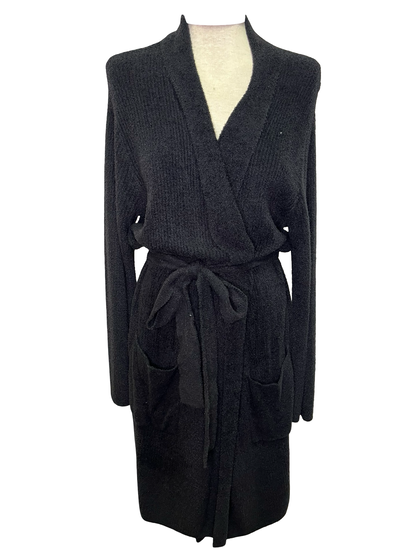 Cozy Chic Lite Ribbed Robe Black