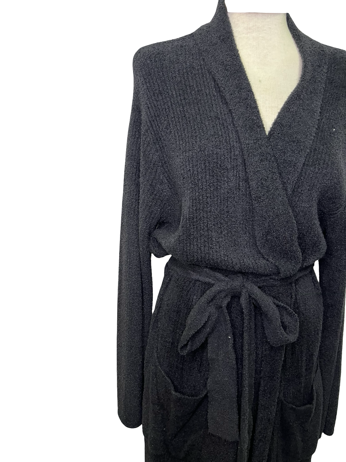 Cozy Chic Lite Ribbed Robe Black