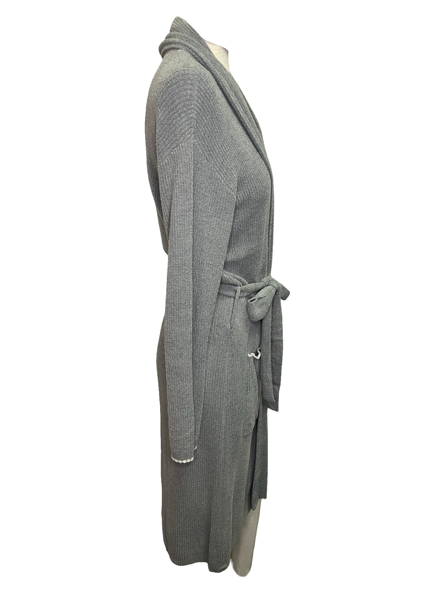 Cozy Chic Ultra Lite Contrast Scallop Ribbed Robe Moonbeam