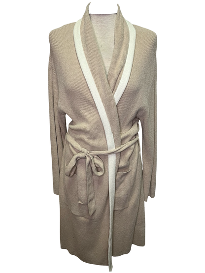 Cozy Chic Ultra Lite Tipped Short Robe Stone/Pearl