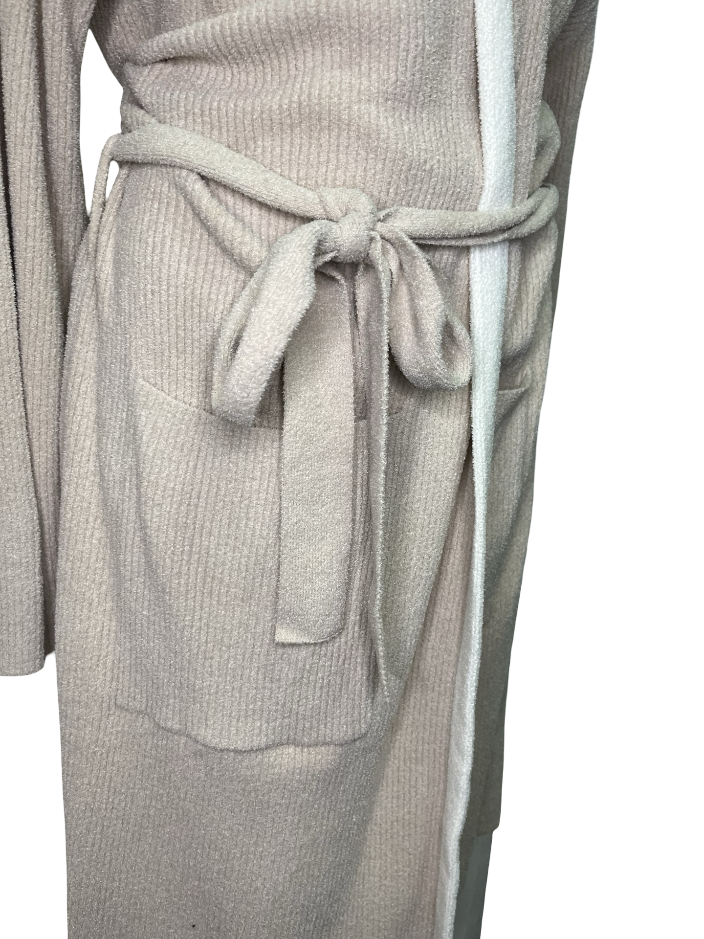 Cozy Chic Ultra Lite Tipped Short Robe Stone/Pearl