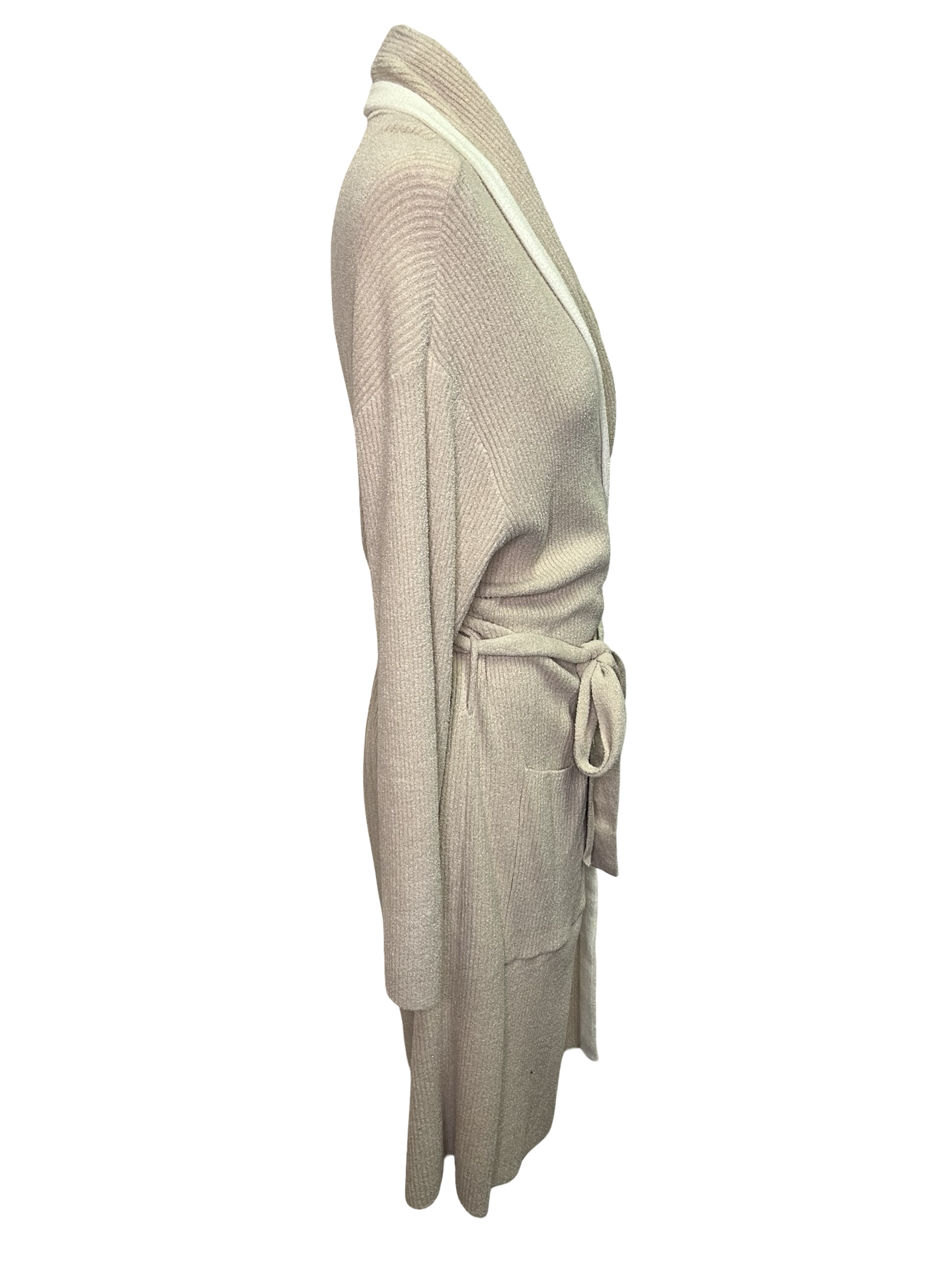 Cozy Chic Ultra Lite Tipped Short Robe Stone/Pearl