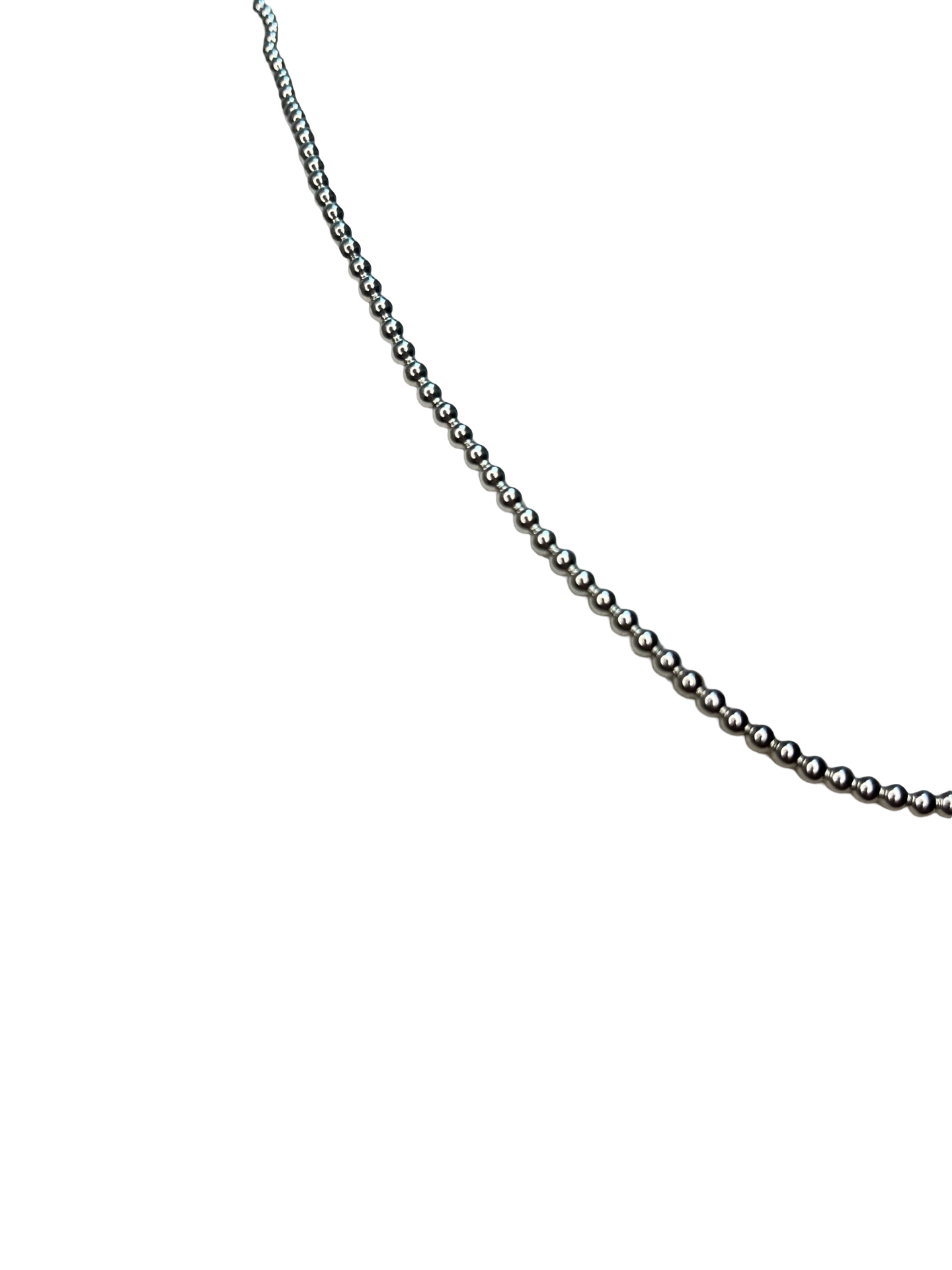 BB Silver 3MM Beaded 20 inch Necklace