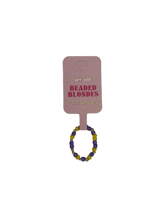 BB Yellow & Purple Sprinkle Ring Size 7/8